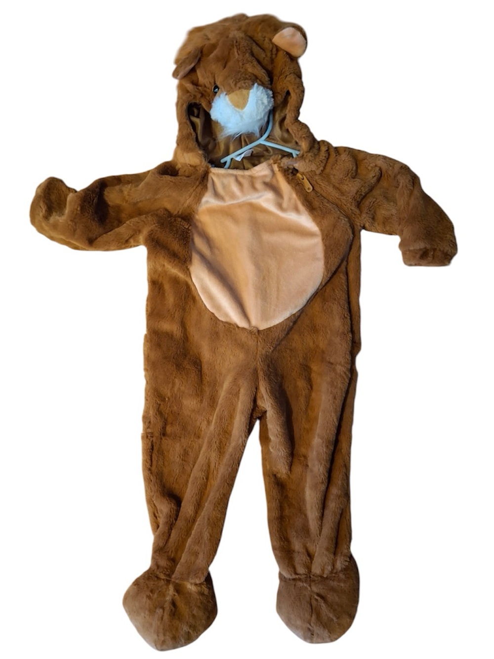 Toddler Lion Costume Plush Furry Hooded Jumpsuit Animal Halloween 18-24M
